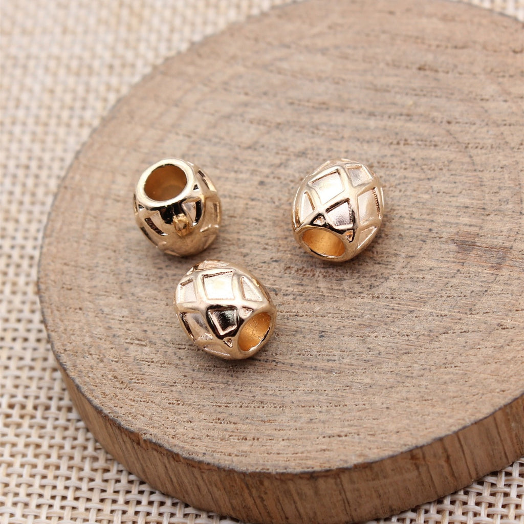 9.6x8.8x8.8mm 2g Multicolor Zinc Alloy Diamond Lattice Large Hole Spacer Beads for DIY Bracelet Jewelry