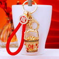 Fortune Bucket and Mixed Auspicious Charm Keychains in Forty-Four Options view 1