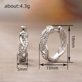 Silver Twisted Cross Pave Bead Mini Hoop Earrings Alloy view 4