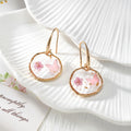 Gold Tone Moon and Butterfly Pressed Flower Huggie Earrings in Eight Designs view 9