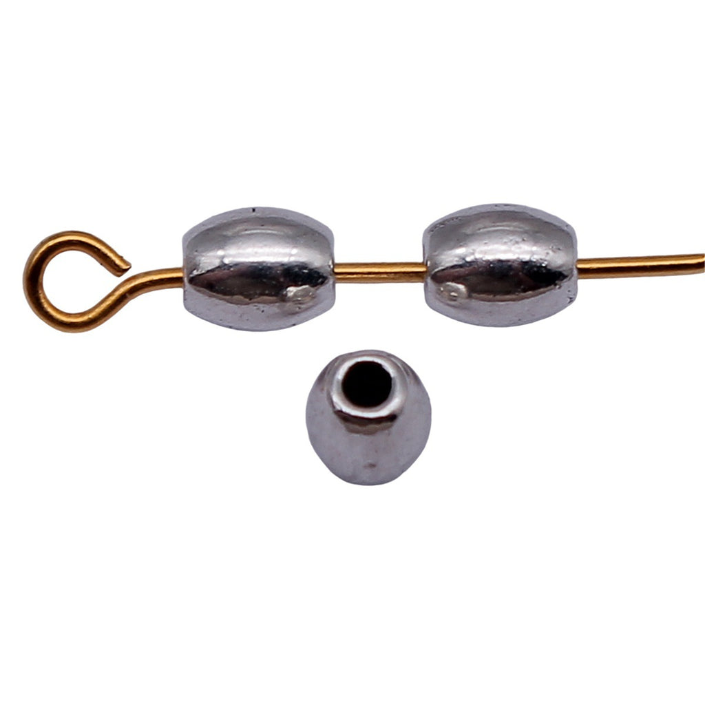 5x4x4mm 0.28g Antique Silver Zinc Alloy Oval Small Hole Spacer Beads for DIY Bracelet Jewelry Making