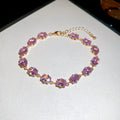 Oval Zircon Link Tennis Bracelet Gold Silver 12 Styles view 10