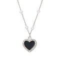 Silver Heart Pendant Pearl Station Necklaces Four Styles view 5