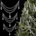 Clear Acrylic Crystal Bead Christmas Garland Swag Decor view 3