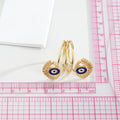 Gold Tone Double Blue Evil Eye Spiral Adjustable Ring view 3