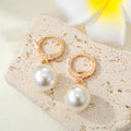 Gold Tone Oversized Satin Ball Huggie Drop Earrings in Five Colors view 2