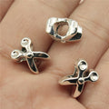 11x8x7mm 1.5g Antique Silver Zinc Alloy Scissors Large Hole Loose Metal Beads for Bracelet Necklace DIY Jewelry