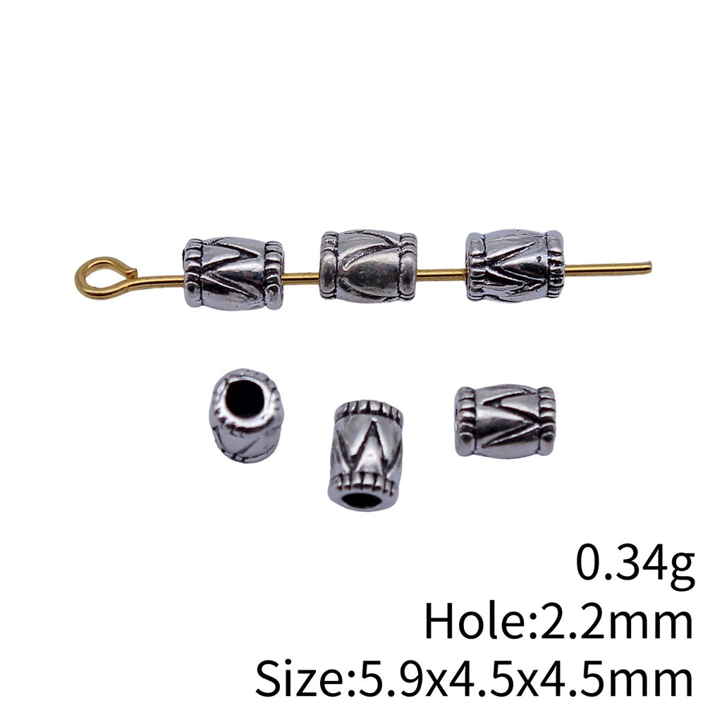5.9x4.5x4.5mm 0.34g Antique Silver Zinc Alloy Triangle Pattern Small Hole Spacer Beads for DIY Jewelry Making