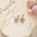 Blue Pink and White Cloud Bear and Butterfly Dangle Earrings view 4