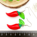 Red Chili and Yellow Orange Slice Resin Hook Earrings view 3