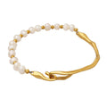 Freshwater Pearl and Branch Bracelet in Gold or Silver Tone view 5