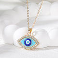 Gold Evil Eye Pendant Necklaces Rhinestone Styles 6 Designs view 9