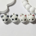 Flocked White Cat and Panda Head Drop Earrings with Random Option view 2