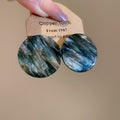 Marbled Resin Geometric Stud Earrings in Two Shapes view 7