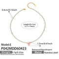 Pearl Bead Teardrop Stone Pendant Necklaces Five Color Styles view 6