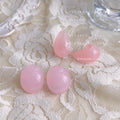 Pink Resin Geometric Stud Earrings Teardrop And Oval view 2