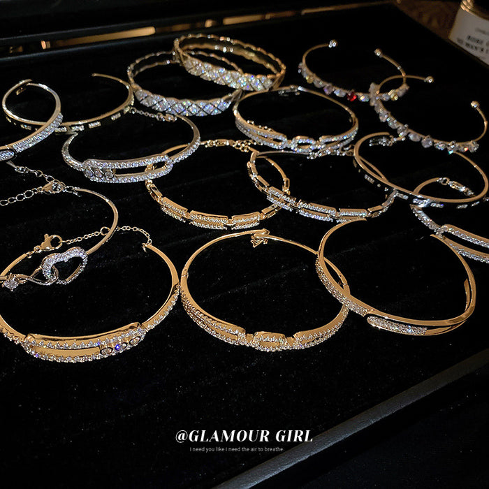 Four Mixed Crystal Bracelet Designs In Gold Tone Or Silver Tone