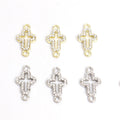 Rhinestone Cross Two Loop Connector Charms in Two Finishes view 2