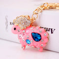 Faceted Stone Sheep Keychain With Split Ring And Lobster Clasp view 2