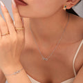 Zircon Infinity Necklace Bracelet Flower Station Set view 4