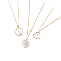 Gold Tone Clear Resin White Flower Geometric Pendant Necklace view 5