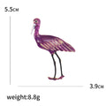 Enamel Standing Crane Brooch Four Color Styles Gold Accents view 5