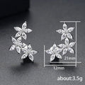 White Gold Tone Marquise Crystal Flower Cluster Studs view 5
