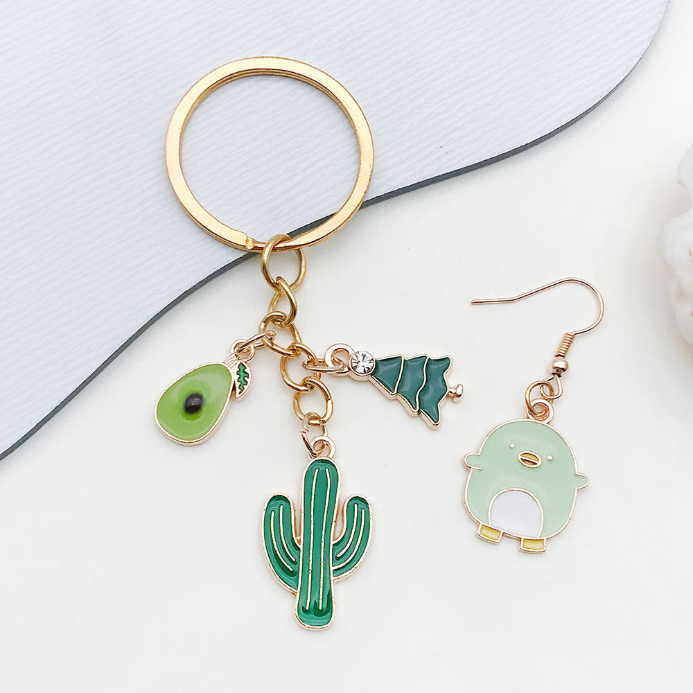 Green Enamel Zinc Alloy Cherry Blossom Flower Charm Pendant for DIY Earrings Hair Accessories