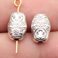 12x8.4x5.1mm 1.6g Antique Silver Zinc Alloy Russian Doll Loose Metal Double Sided Beads for Bracelet Necklace DIY Jewelr