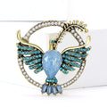 Antique Gold Dove Brooch with Crystal Wings and Oval Center view 2