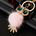 Jeweled Owl Plush Pom Pom Keychains and Braided Wrist Loops in Eleven Options view 8