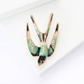 Flying Swallow Enamel Brooch with Crystal Wing Details view 3