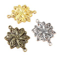 Double Loop Openwork Flower Connectors in Three Metal Finishes view 5