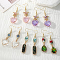 Heart Crystal Dried Flower Resin Dangle Earrings 5 Styles view 1