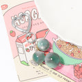 Mint Green Marble Bead Cluster Heart Clasp Keychain Charm view 1
