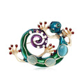 Crystal Gecko Brooch In 2 Styles With Polished Metal And Decorative Details view 2
