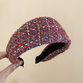 Wide Padded Tweed Knit Headbands Six Color Options view 1