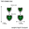 Green Silver Earrings