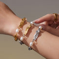Freshwater Pearl Stainless Steel Irregular Link Necklace Bracelet view 3