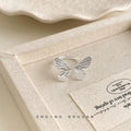 Silver Tone Openwork Butterfly Adjustable Open Ring For Women view 4