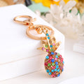Rhinestone Pineapple Keychain Gold Clasp Yellow Multicolor view 6