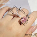 Hummingbird And Pink Oval Stone Adjustable Open Ring In Rose Tone view 4