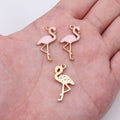 Enamel Flamingo Charms in Four Colors with Gold Tone Outlines view 4