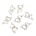 Rhinestone Double Heart Two Loop Connector Charms in Two Finishes view 4