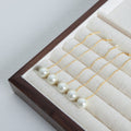 Gold Chain Pearl Threader Drop Earrings White Pearl Ends view 3