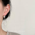 Ribbed Geometric Curve Huggie Hoop Earrings Gold Silver view 4