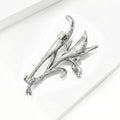 Purple Enamel Orchid Brooch in Detailed Metal for Jackets and Scarves view 3