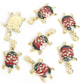 Patterned Enamel Turtle Jewelry Components For DIY Earrings And Bracelets Charms view 12