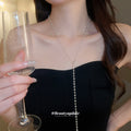 Delicate Beaded Y Drop Necklaces in Four Neutral Colorways view 3