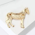 Polished Standing Horse Brooch in Gold or Silver Tone view 4